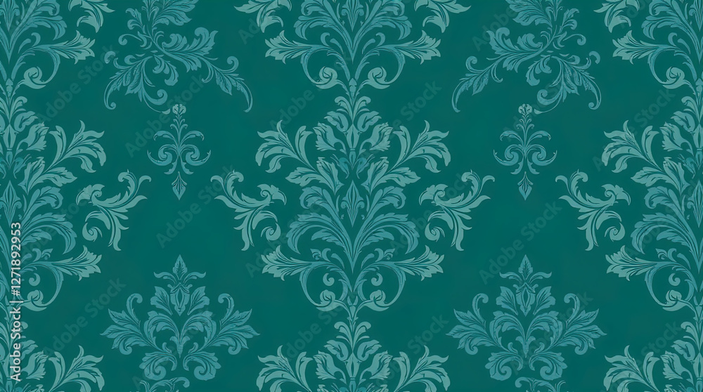 decorative damask pattern including complex floral and scroll motifs. elegant and classic wallpaper style. symmetrical and repeating look decorative damask pattern including complex floral and scroll motifs. elegant and classic wallpaper style. symmetrical and repeating look