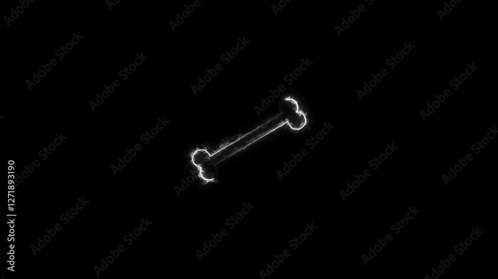 Pink neon bone sign blinks and appear in center. Looped Neon Lines abstract on black background. Futuristic laser background. Seamless loop. 4k video Pink neon bone sign blinks and appear in center. Looped Neon Lines abstract on black background. Futuristic laser background. Seamless loop. 4k video
