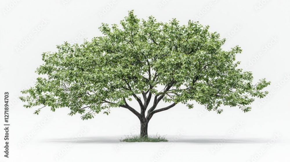 Obraz premium Isolated Green Tree on White Background