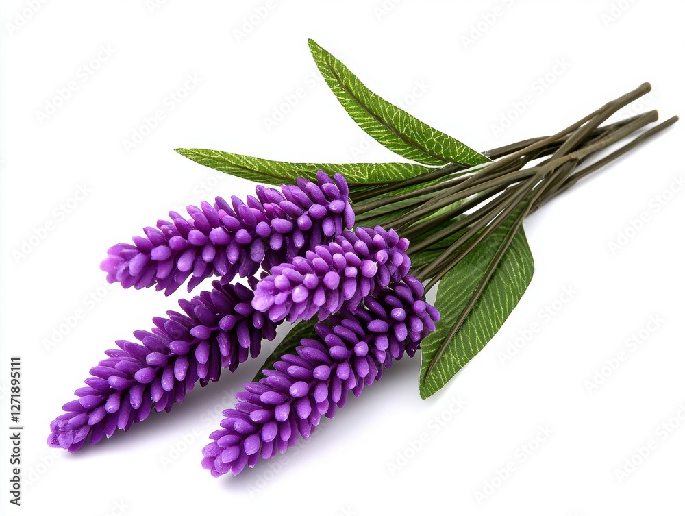 Obraz premium Vibrant purple flowers with green leaves, perfect for decoration and floral arrangements.