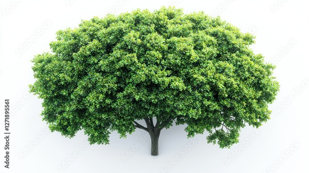 Fototapeta premium Isolated lush tree against white backdrop
