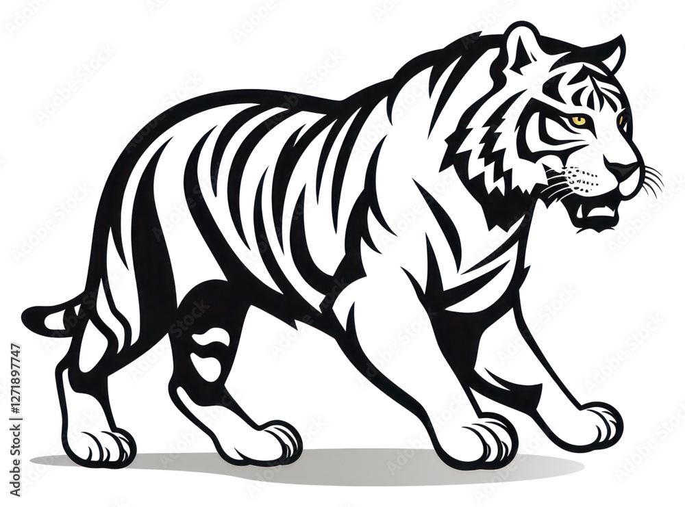 Fototapeta premium PNG Tiger wildlife drawing animal.