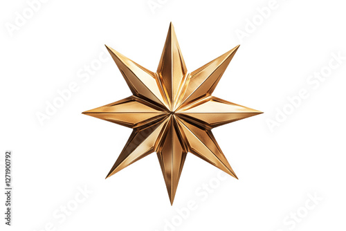 Gold Star Isolated on transparent background. photo