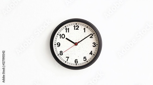 Wallpaper Mural Round Black And White Wall Clock With Simple Design On White Wall Torontodigital.ca