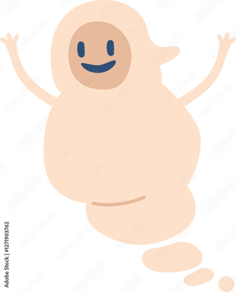 Smiling cartoon halloween ghost vector illustration Smiling cartoon halloween ghost vector illustration