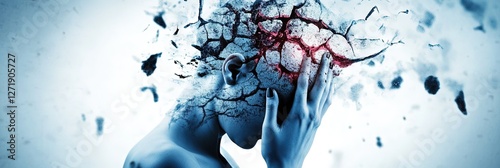 ptsd concept for post-traumatic stress disorder and mental health flashbacks