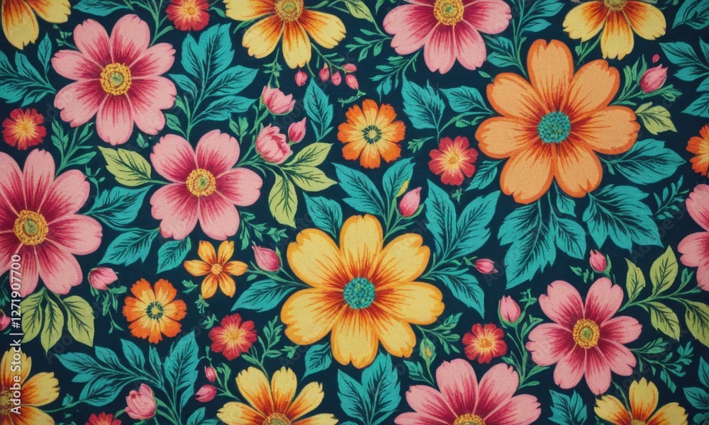 colorful textile seamless pattern with flowers colorful textile seamless pattern with flowers