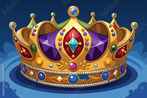 vector of The king's crown with beautiful gems