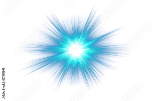 PNG An isolated blue blink sun ray light effect background lighting flare.