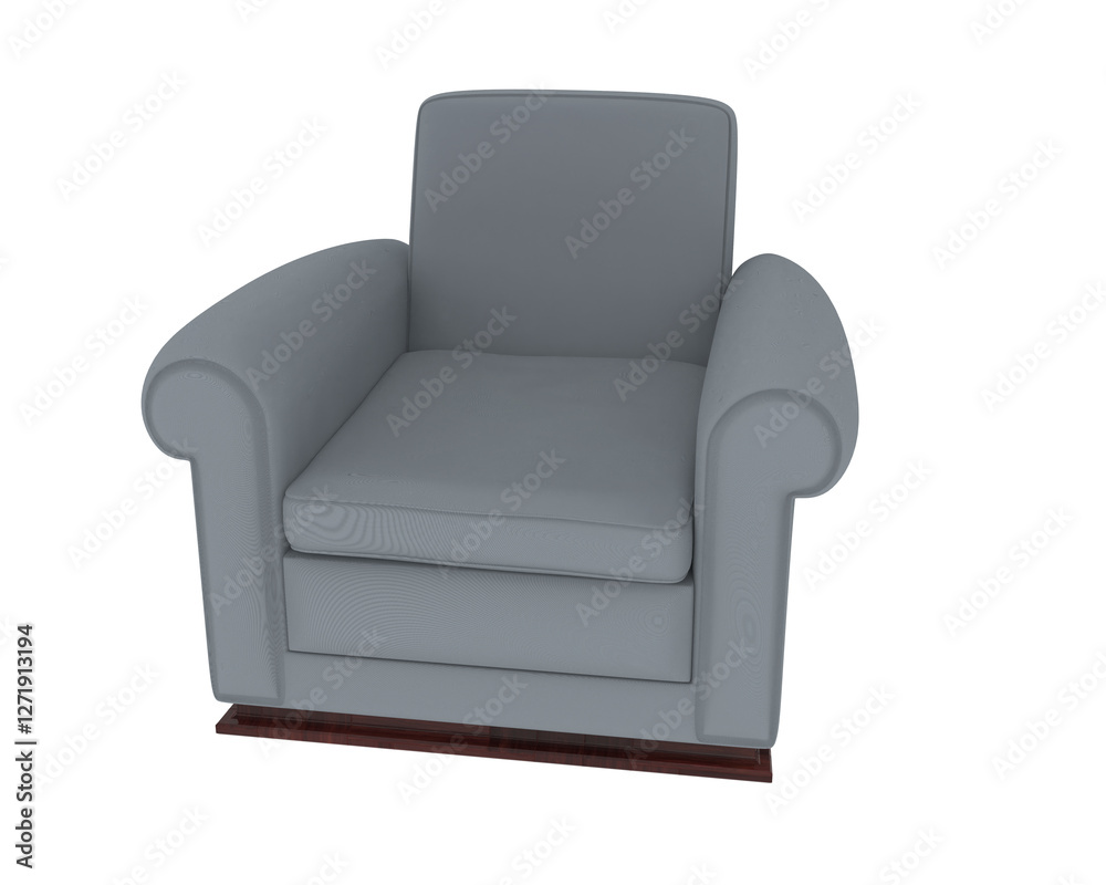 Armchair isolated on background. 3d rendering - illustration Armchair isolated on background. 3d rendering - illustration