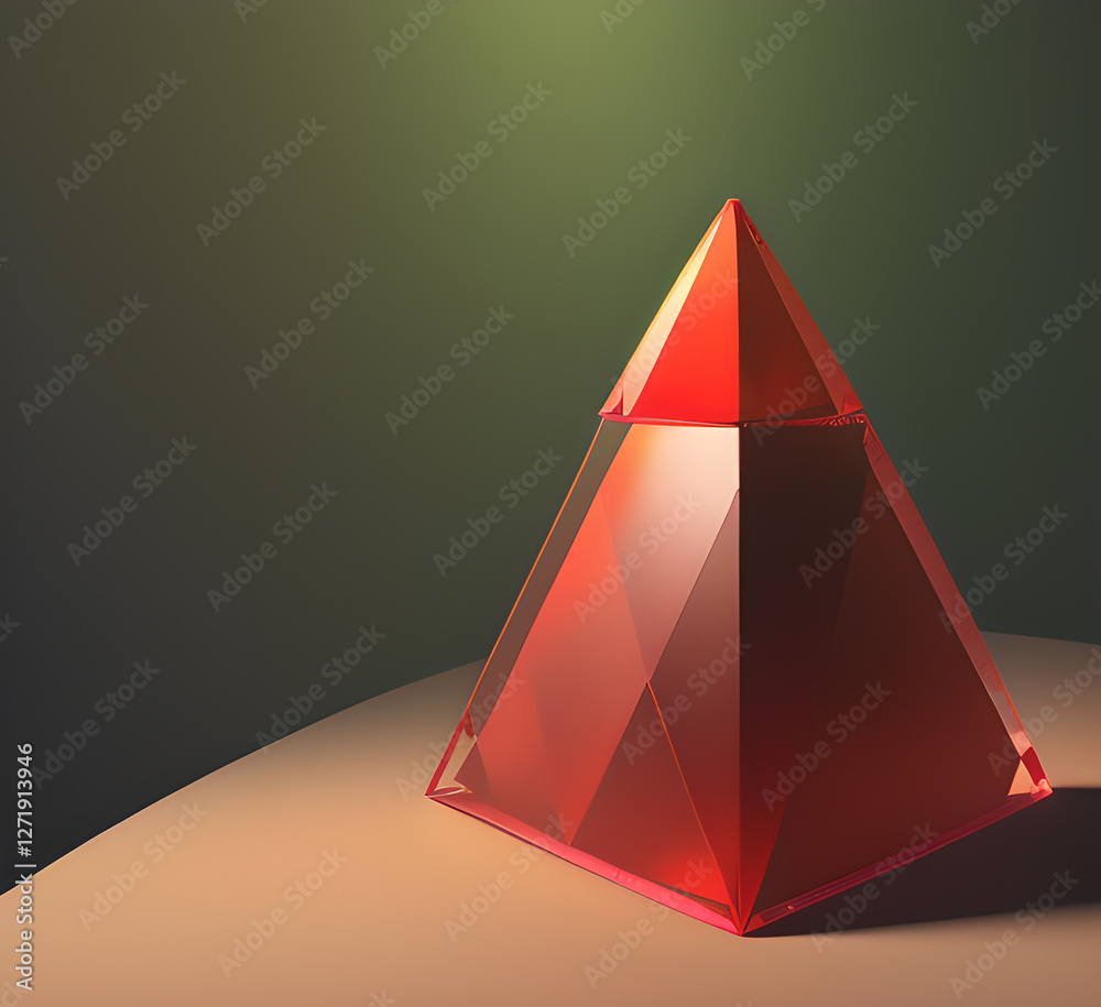 Fototapeta premium Tree crystal magic crystal red color fantasy fairy tales.generative ai