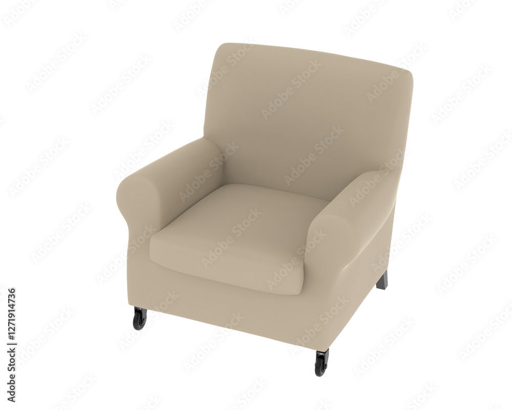Armchair isolated on background. 3d rendering - illustration