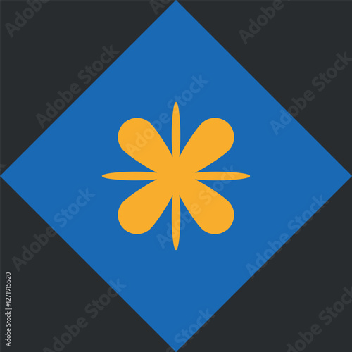 Bauhaus flower in geometric shape