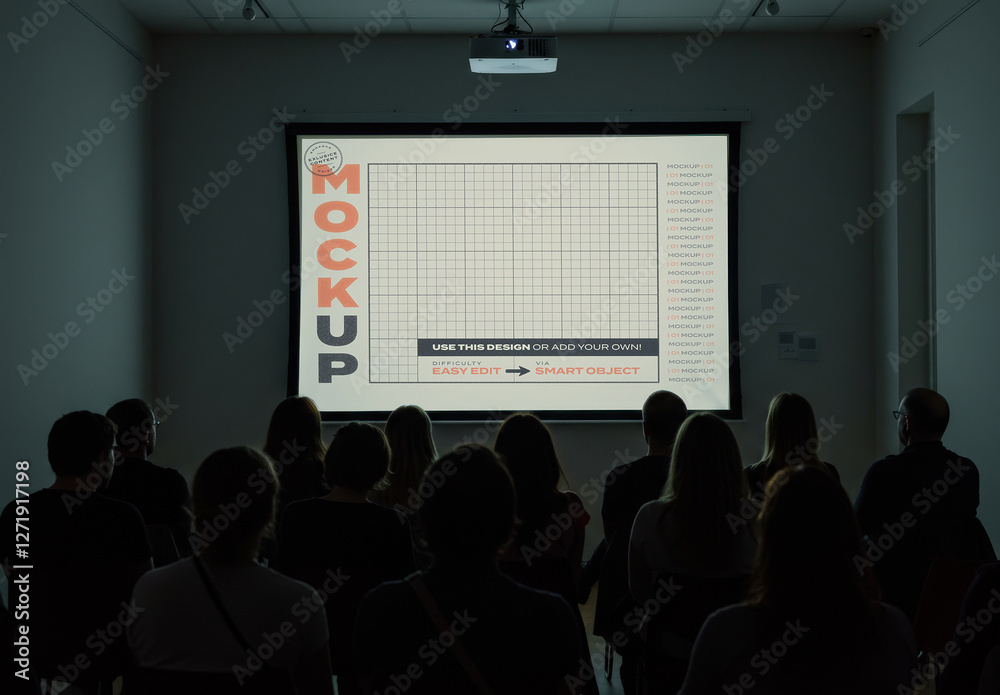 Projector Screen Mockup Stock Template | Adobe Stock