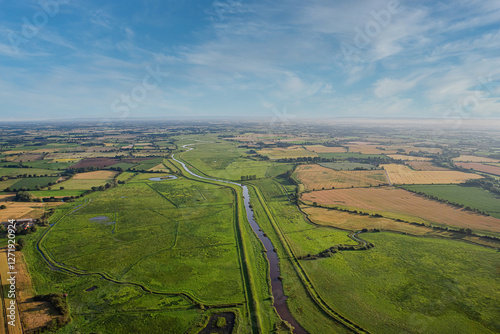 UK . An aerial landscape view of England cityscape skyline in North Yorkshire.