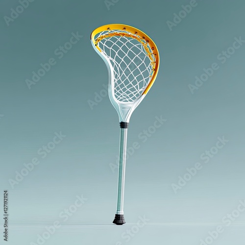 A vibrant lacrosse stick against a minimalist background showcasing its elegant design and functionality