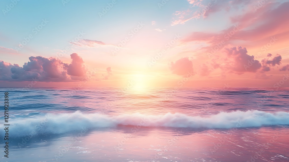 Fototapeta premium Dreamy sunset shoreline minimalist print high resolution hd picture