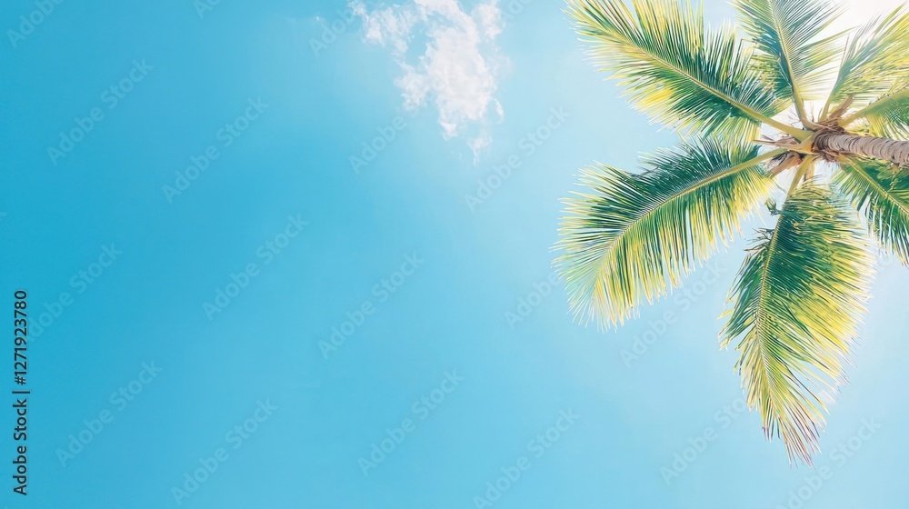 Palm Tree Against a Vivid Blue Sky Palm Tree Against a Vivid Blue Sky