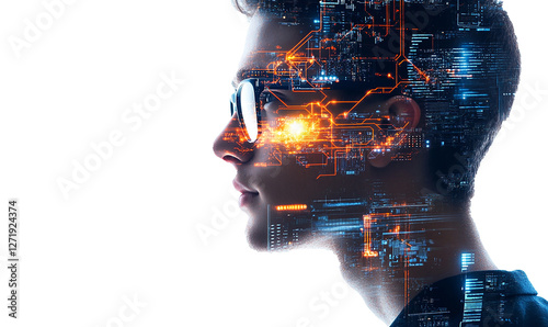 Transparent PNG of Builder with Merged Cityscape Illustration