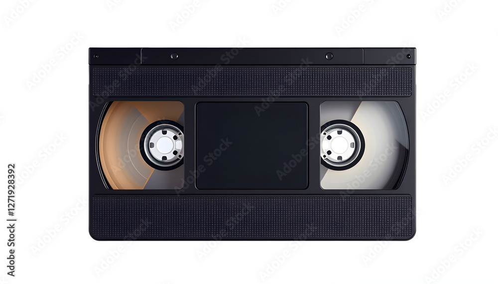 vhs analog videocassette tape, retro, isolated on white background with clipping path, flat design. with white shades vhs analog videocassette tape, retro, isolated on white background with clipping path, flat design. with white shades