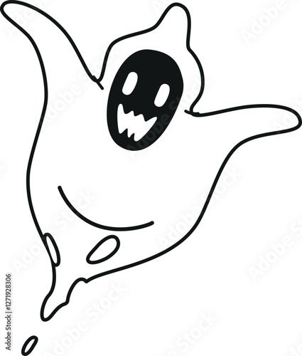 Ghost with scary boo face
