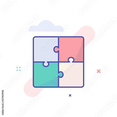 Vector illustration of a Puzzel. Puzzel .