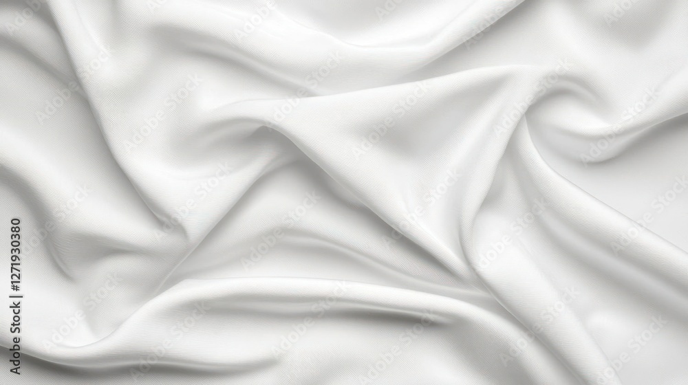 Obraz premium White Draped Silk Fabric Texture Background