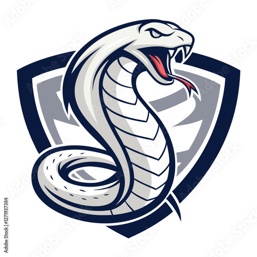 Adobe Illustrator Artwork Leucistic cobra snake mascot Vector. 