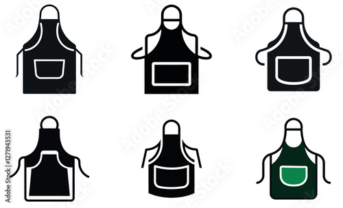  black and white apron illustrations.