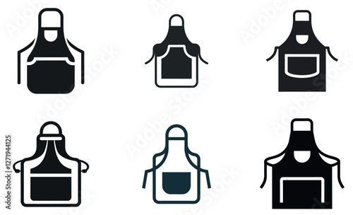  black and white apron illustrations.