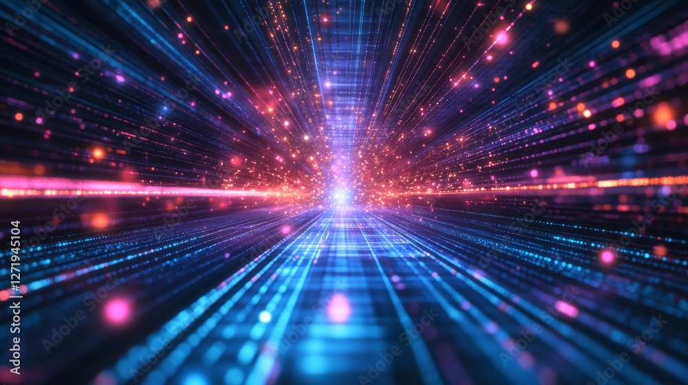 Neon grid exploration futuristic Neon grid exploration futuristic