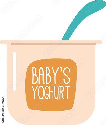 Baby yogurt plastic cup vector illustration