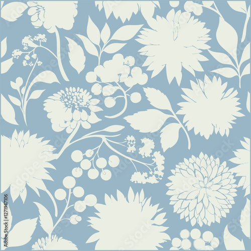 Wallpaper Mural  Abstract botany Pattern of seamless Groovy flowers.  Torontodigital.ca