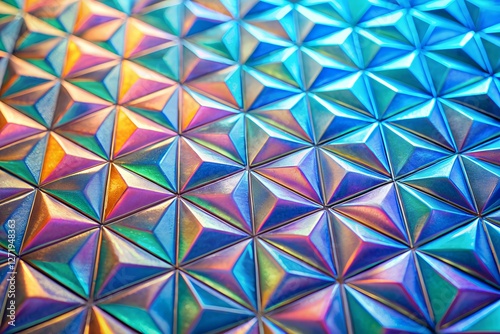 Iridescent Triangular Holography Futuristic Pastel Textures for Abstract Design.