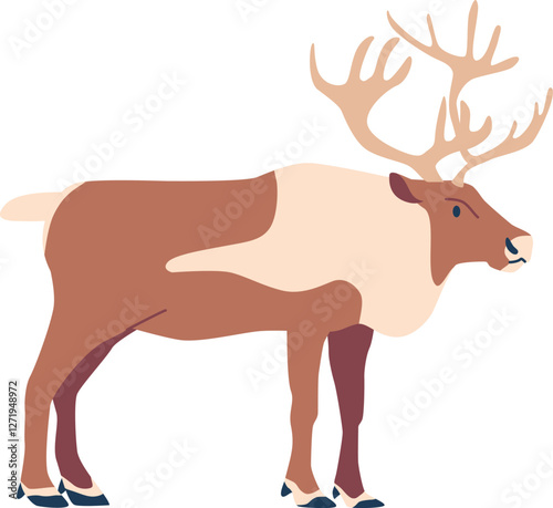 Arctic reindeer animal vector illustration