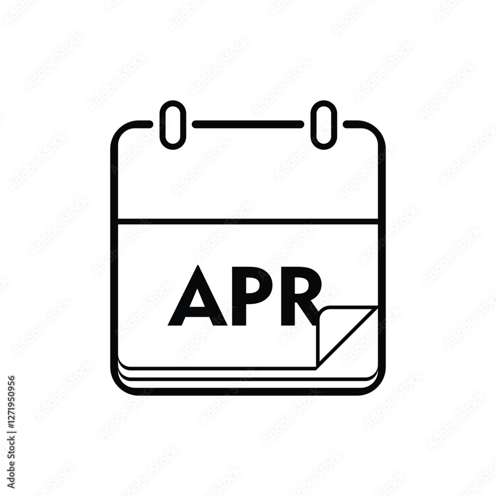 calender icon, april icon with white background calender icon, april icon with white background