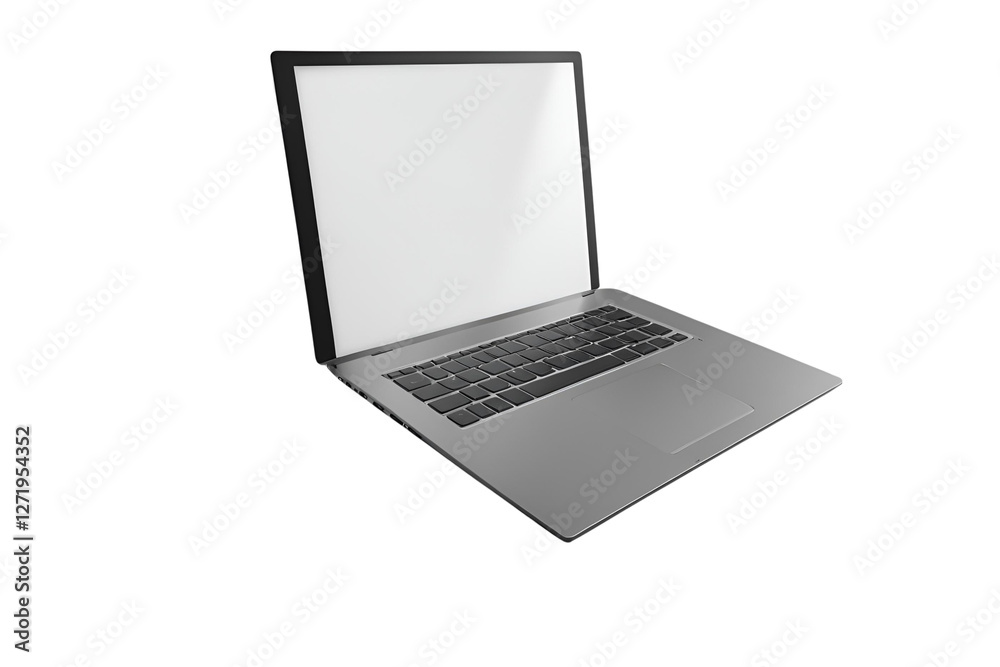 Sleek and modern laptop on a plain white background, ideal for technology, business, remote work, and digital workspace concepts