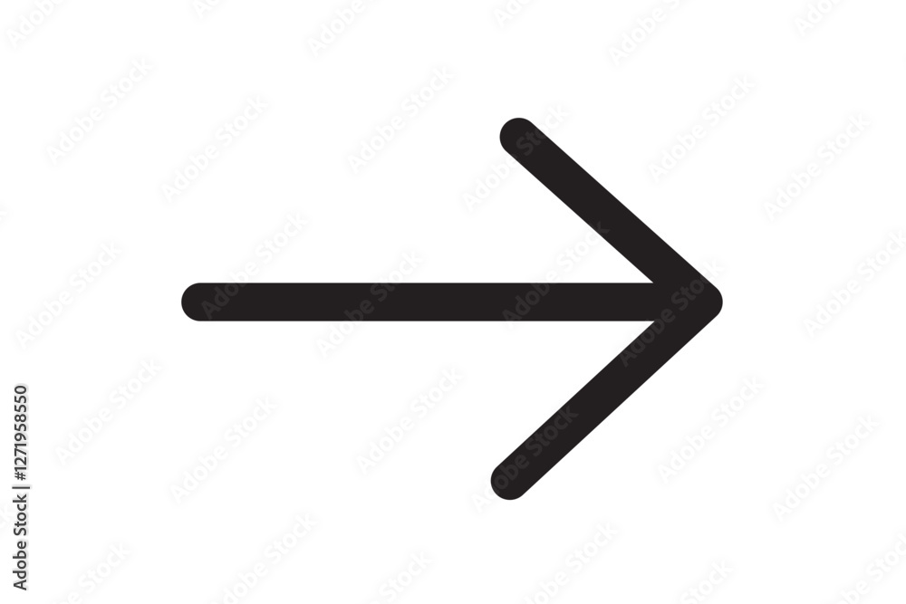 Straight pointed arrow icon. Black arrow pointing to the right. Black direction pointer Straight pointed arrow icon. Black arrow pointing to the right. Black direction pointer