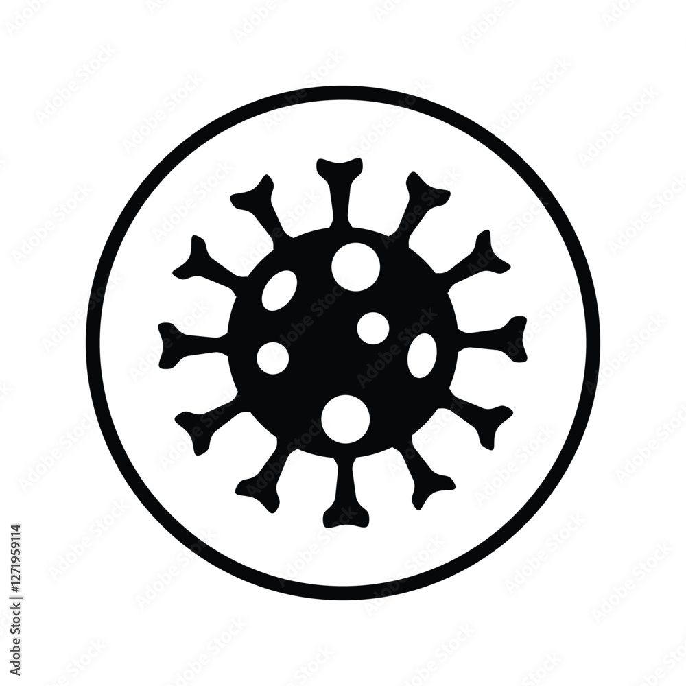 Virus Icon. Illustration of a virus that attacks the immune system. Virus Icon. Illustration of a virus that attacks the immune system.