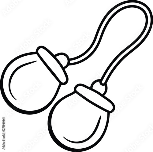 Castanets line art illustration.