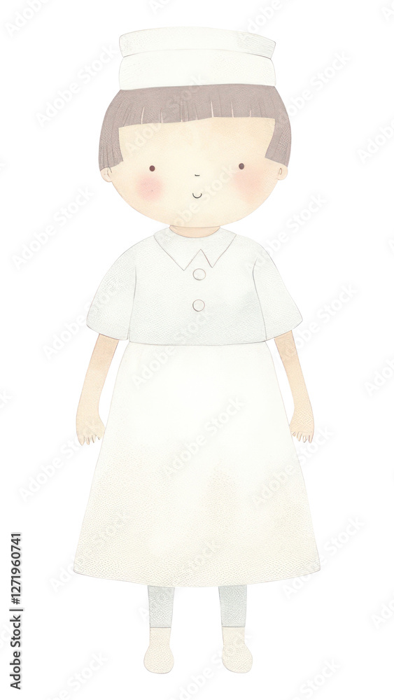 PNG Nurse character doll white background representation. PNG Nurse character doll white background representation.