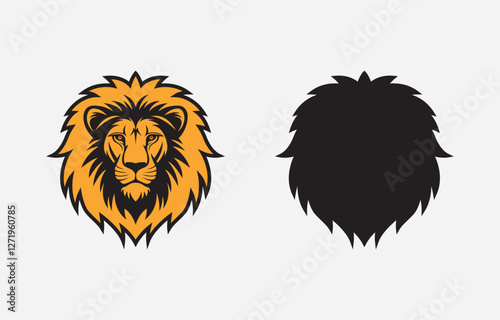 Lion head vector art Illustration Isolated on white background
