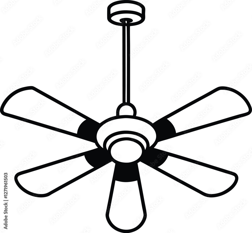 Ceiling fan silhouette illustration Ceiling fan silhouette illustration
