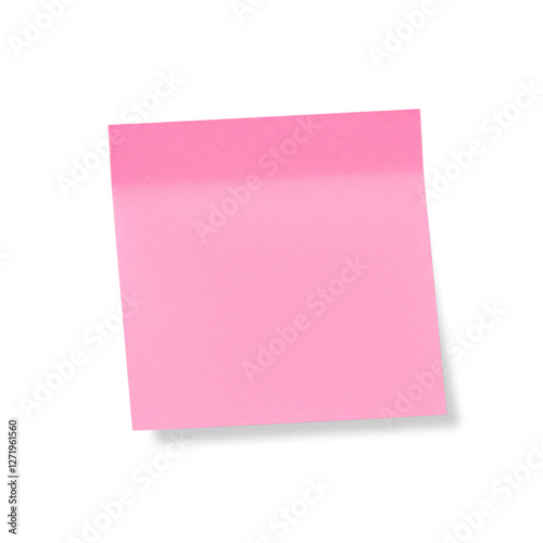 Blank pink sticky paper note. isolated on transparent background