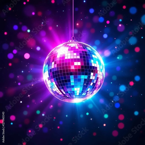 Close-up of a mirror ball for a party. Disco style