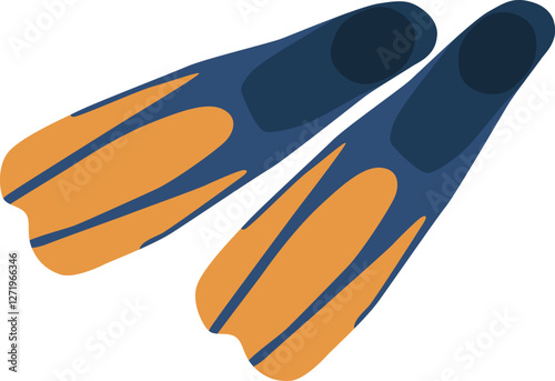 Scuba diving fins vector illustration