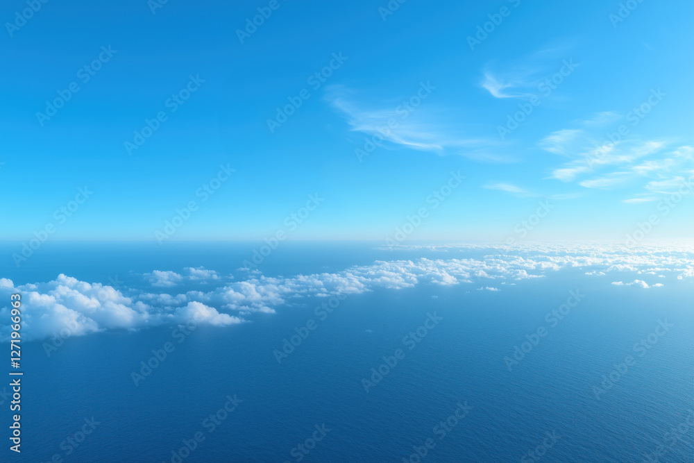 Aerial view of beautiful blue sea and sky with clouds. Aerial view of beautiful blue sea and sky with clouds.