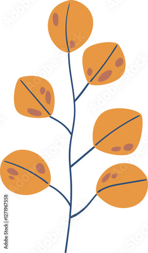 Aspen autumn leaf vector illustration