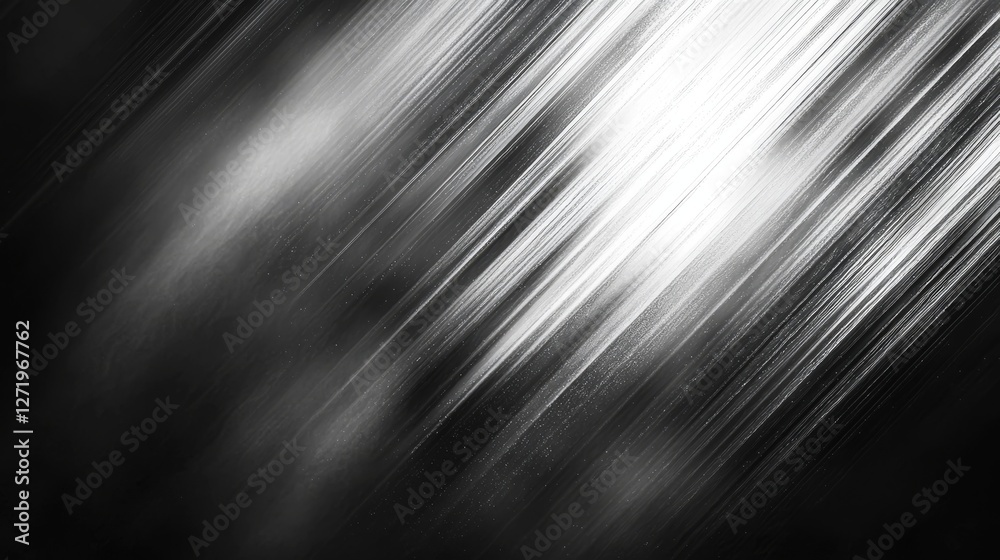 Abstract silver lines emanate from a dark gray background Abstract silver lines emanate from a dark gray background