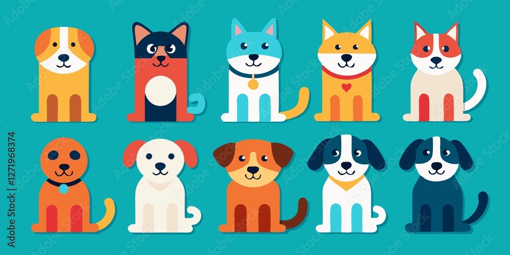 Naklejka premium set of funny cartoon animals